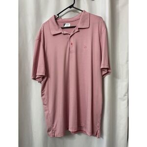 IZOD Golf Men's Polo Shirt Short Sleeve Size XXL  Pink and White Travel (D7)